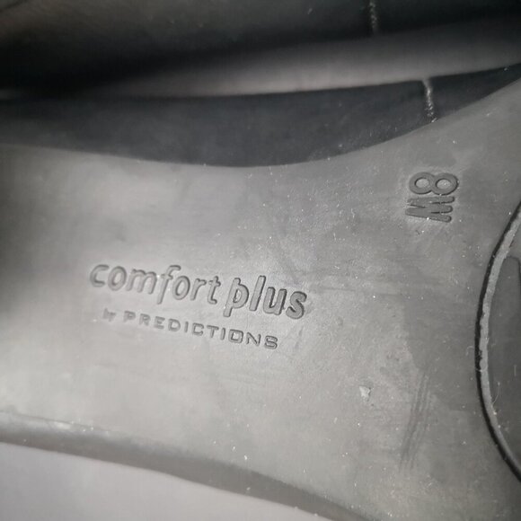 Comfort Plus by Predictions Ladies Size 8W Black Faux Leather Heeled Shoes - Picture 9 of 11